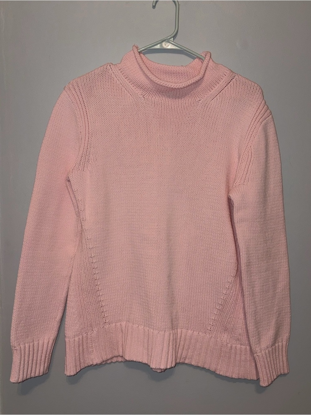 J Crew 1988 Rollneck Sweater Pink Medium